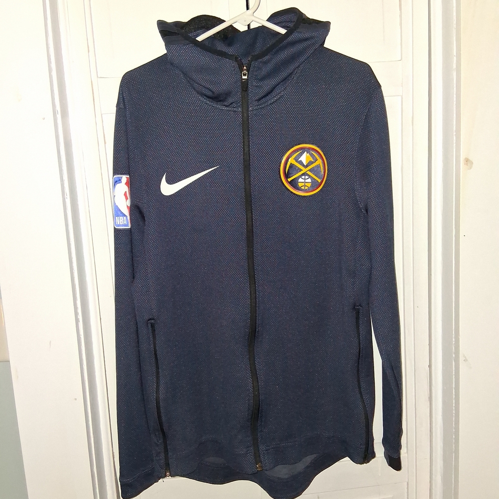 Nike Men's Denver Nuggets NBA Thermal Warmup Dri-FIT Blue Hoodie